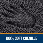 Buganda Bathroom Rugs 30x20, Quick Dry Machine Washable Chenille Bath Mats with Rubber Backing, Grey - Image 28