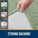 Buganda Bathroom Rugs 30x20, Quick Dry Machine Washable Chenille Bath Mats with Rubber Backing, Grey - Image 80